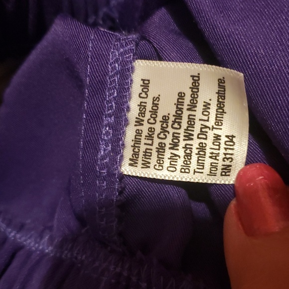 Kim Roger's Lady's Petite Capri Pants with Side Pockets Color:Eggplant Purple - Picture 5 of 5